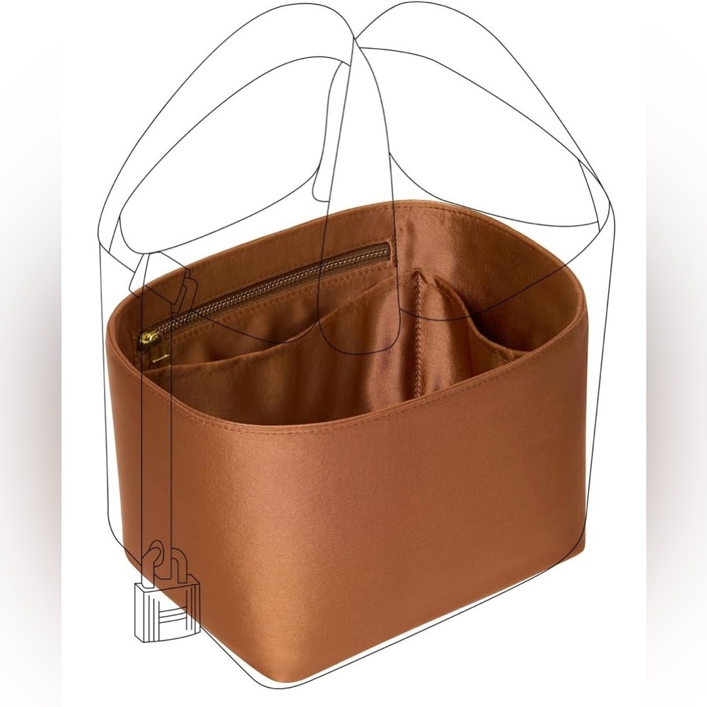 ZTUJO Gold Silky Luxury Bag Insert Organizer for Hermes Picotin Size P22‎ New